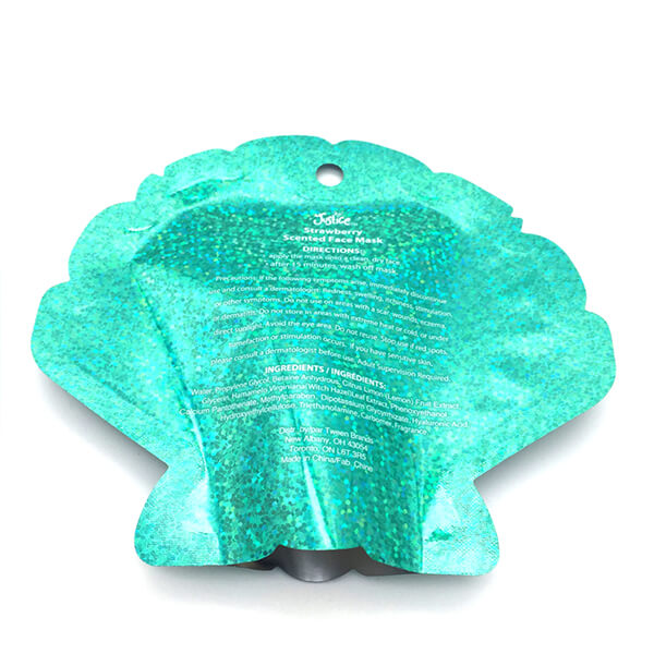 Seashells Stand Up Shaped Pouch For Mask Back View