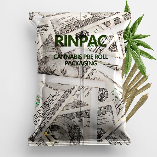 back line seal pouch Cannabis Pre Roll Packaging