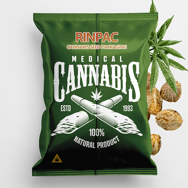 back line seal pouch Cannabis Seed Packaging