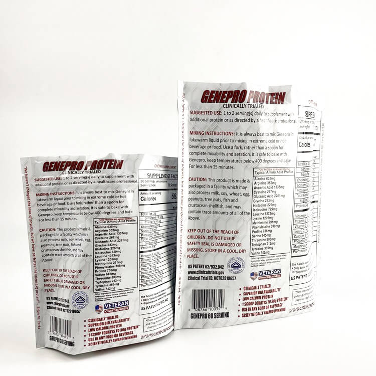 Protein Powder Packaging back